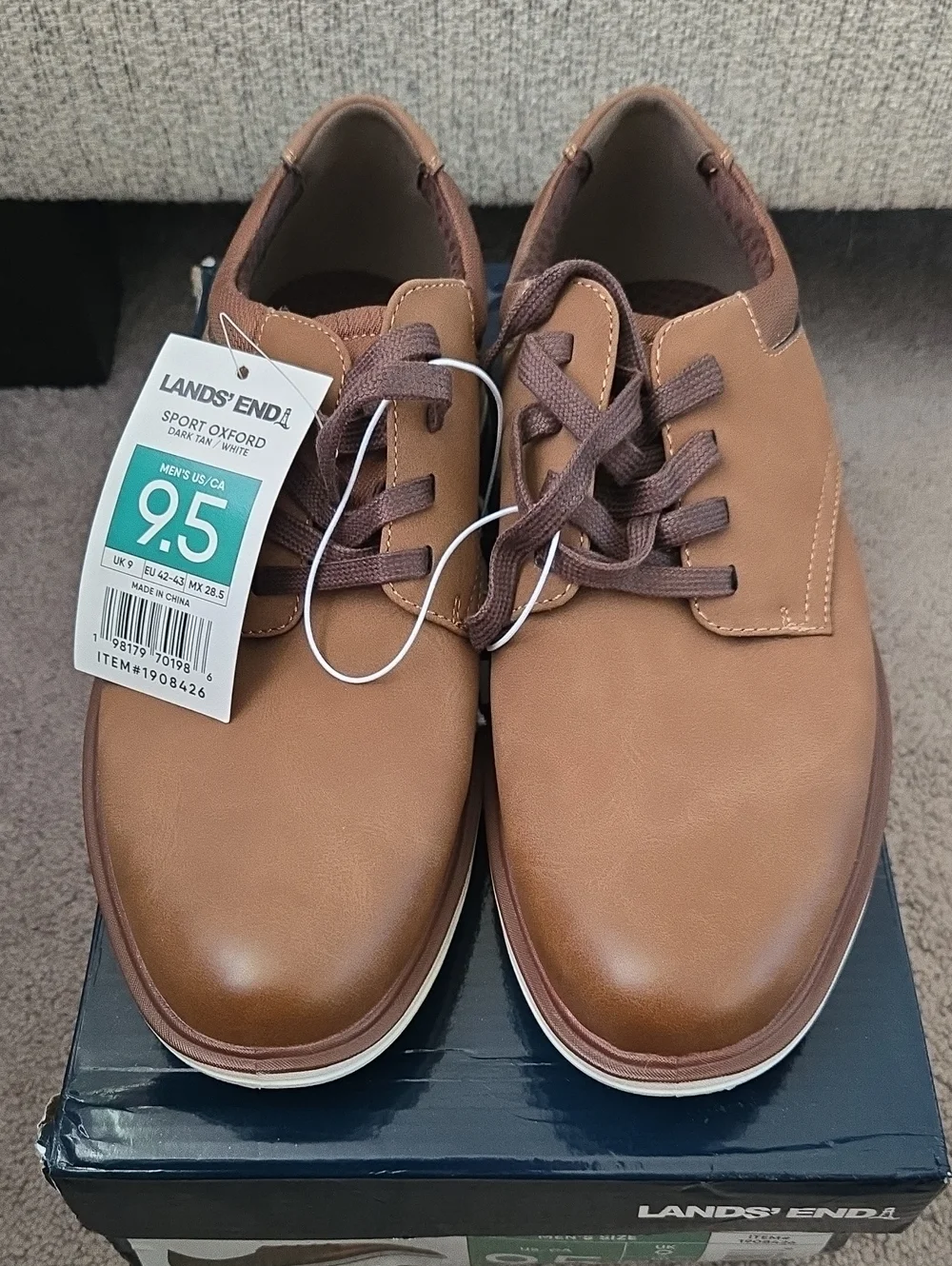 Lands' End Brown Sport Oxfords - Men's Size 9.5